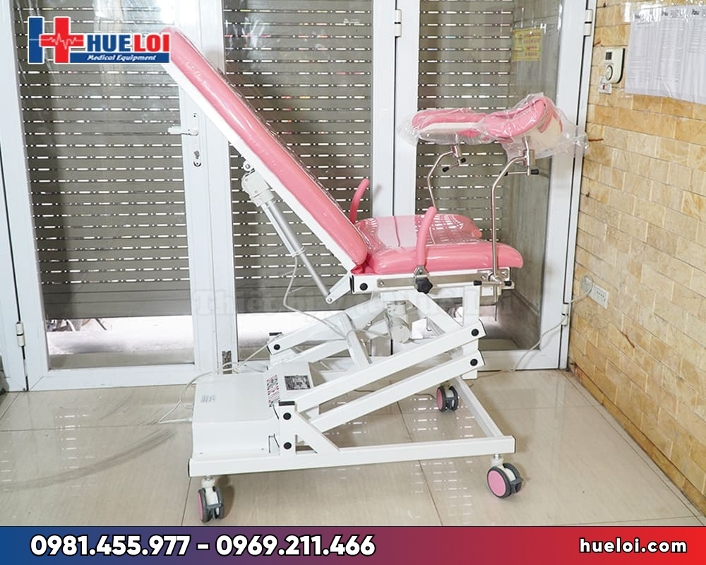Bàn khám sản điều khiển bằng điện giá rẻ PJ-FJ2 – gọn 1450mm, hạ thấp tới 580mm